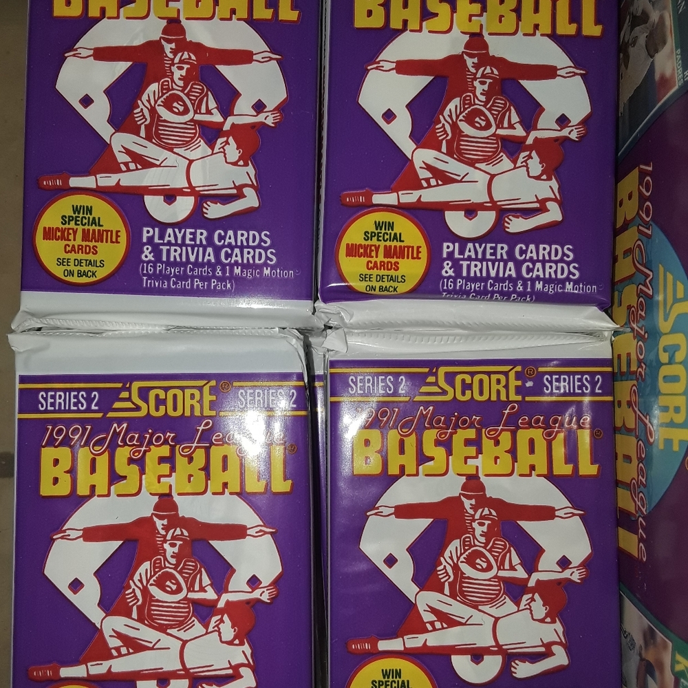 18 Packs Vintage 1991 Score Baseball cards